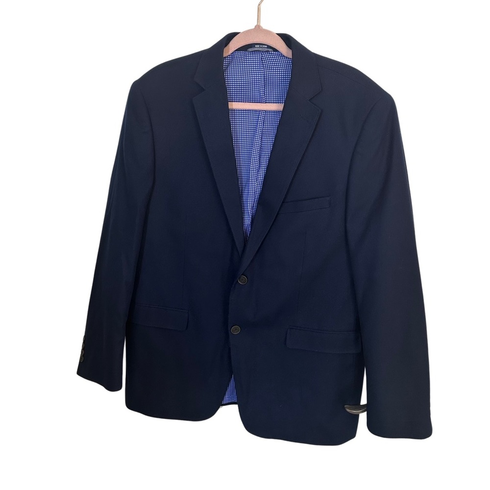 Crown & Ivy Mens motion flex navy blazer suit jacket 42R